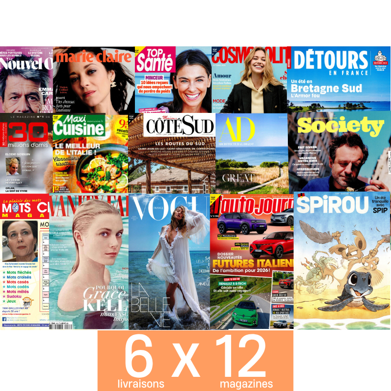 Box de 12 magazines - directement  à votre cabinet - magazines invendus