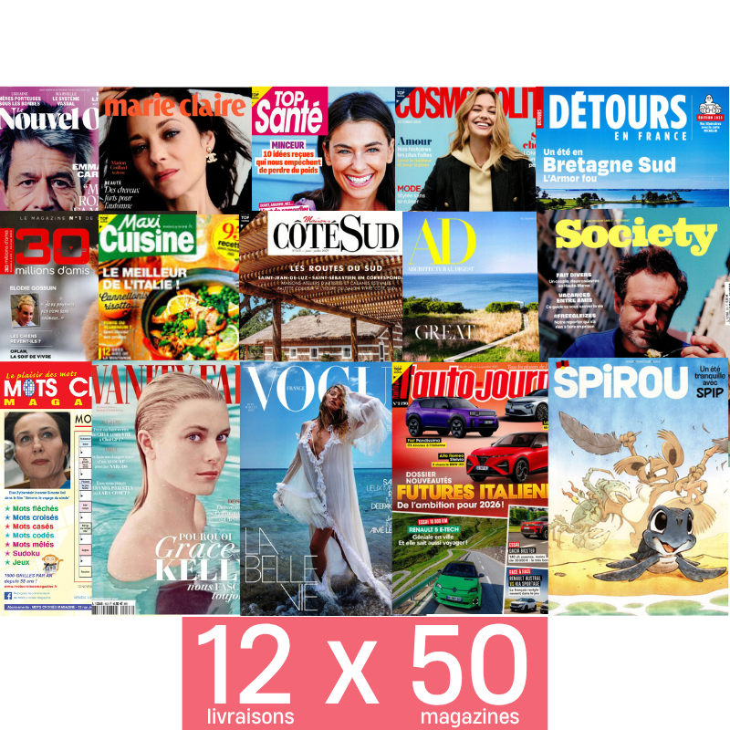 Recevez 12 box de magazines par an, une livraison chaque mois