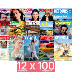 Recevez 12 box de 100 magazines par an, une livraison chaque mois
